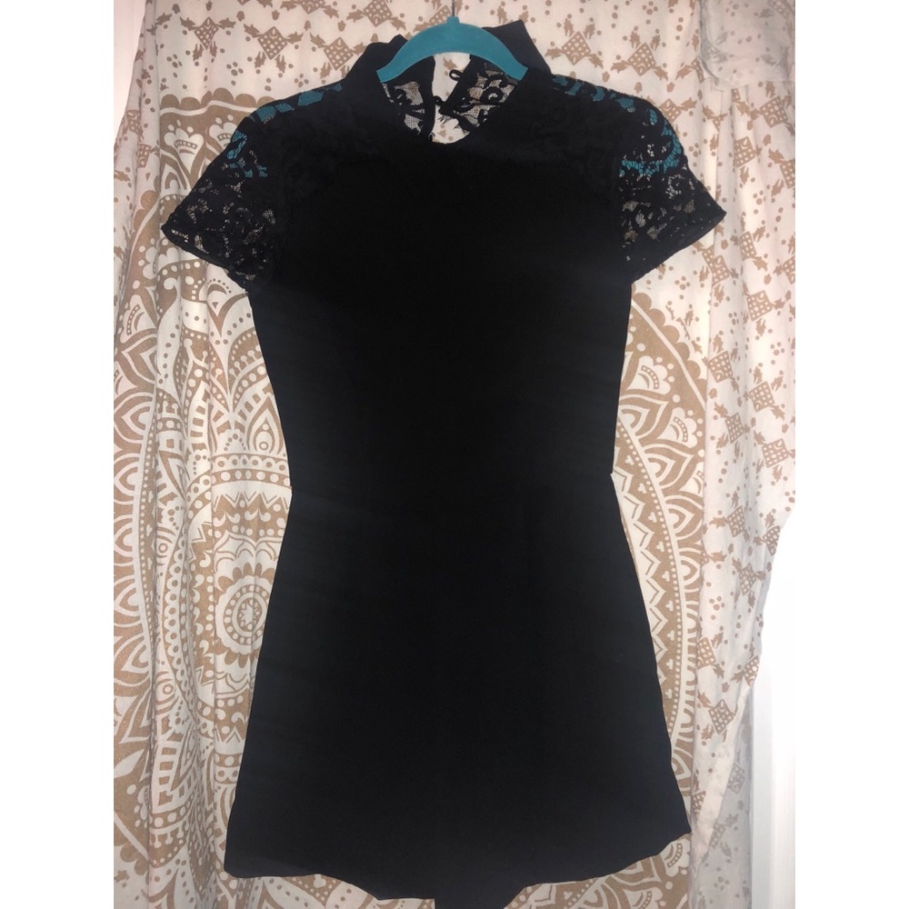 Black Floral Print Romper